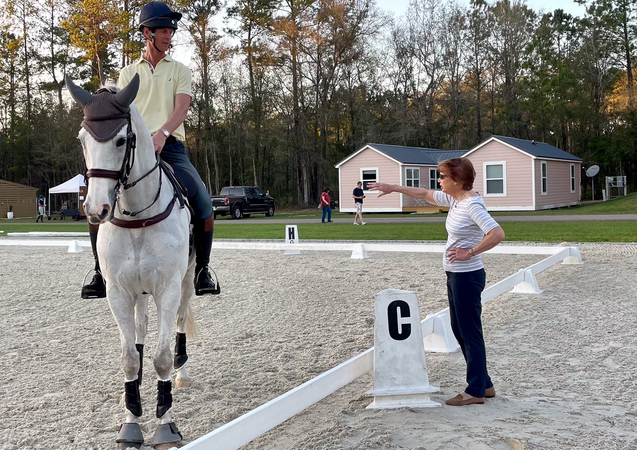 Marilyn Payne teaching a dressage lesson